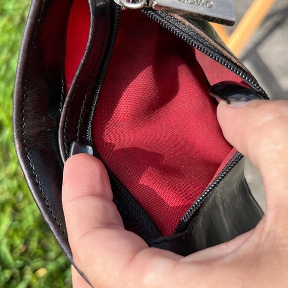 HOBO International Black Leather Card Holder Zip Wallet - Picture 6 of 8